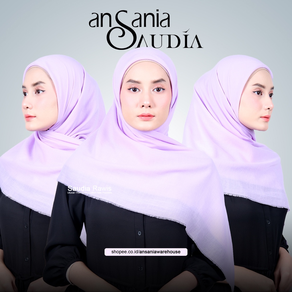 Jual Saudia Rawis Segi Empat Hijab Kerudung Jilbab Saudia Rawis Polos