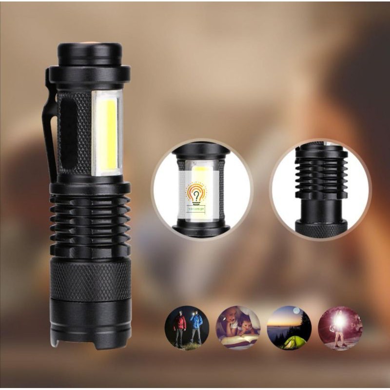 Jual Senter Mini LED COB Senter Police Pocketman Led Flashlight