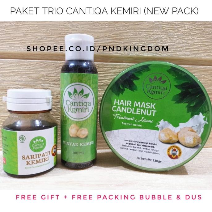 Jual PAKET HEMAT TRIO CANTIQA KEMIRI Masker Rambut Minyak Saripati