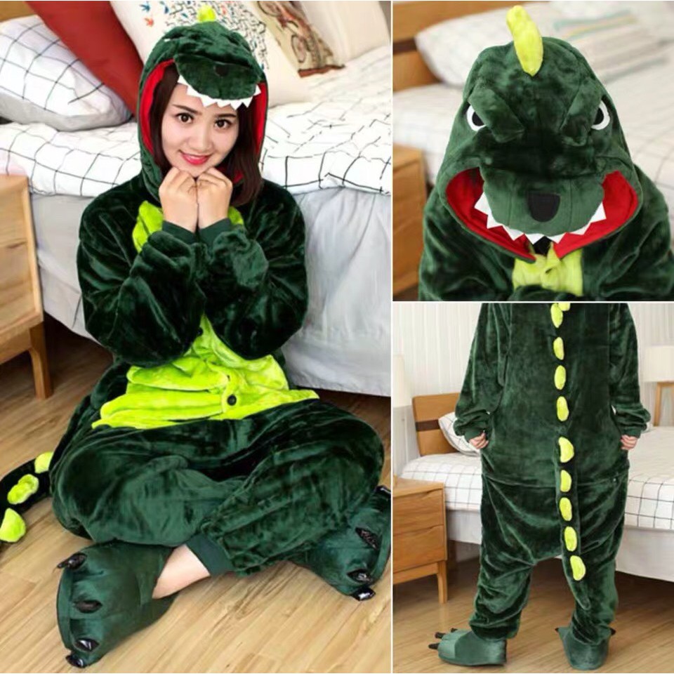 Jual Baju Onesie Dinosaurus Dino Hijau Kostum Cosplay Piyama Shopee