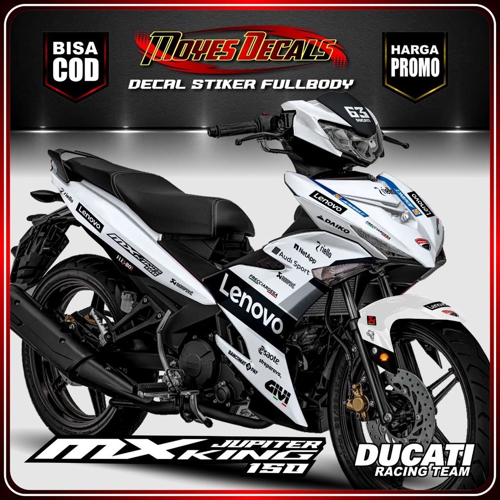 Jual Decal New Jupiter Mx King 150 Full Body Warna Putih Kualitas