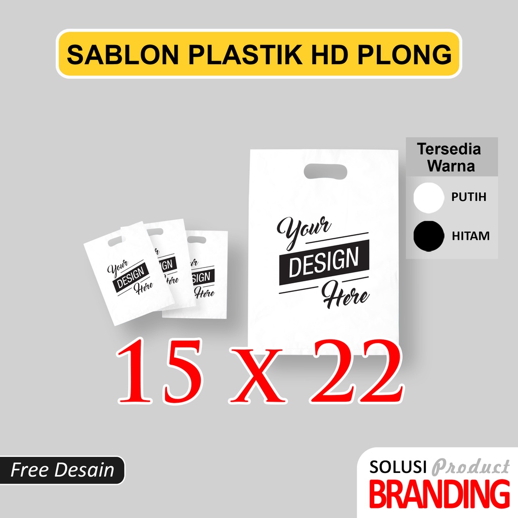 Jual Sablon Plastik Ukuran 15 X 22 Putih Hitam Hd Plong KEMASAN