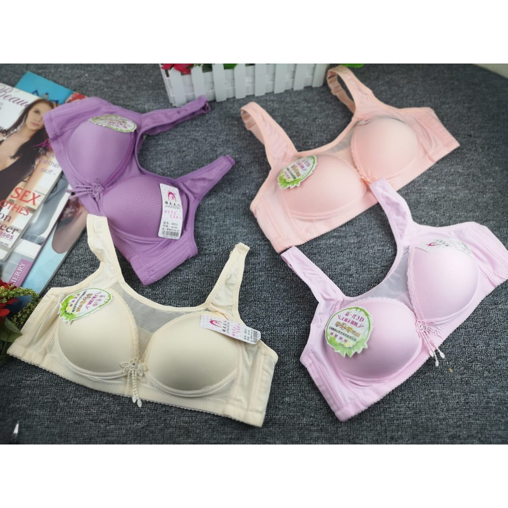 Jual Bra Bh Wanita 8803 Import Tanpa Kawat Busa Tipis Kain Lembut