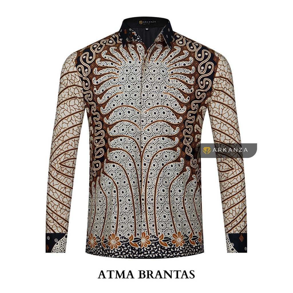 Jual BATIK ARKANZA Motif ATMA BRANTAS Hem Atasan Kemeja Baju Batik Pria