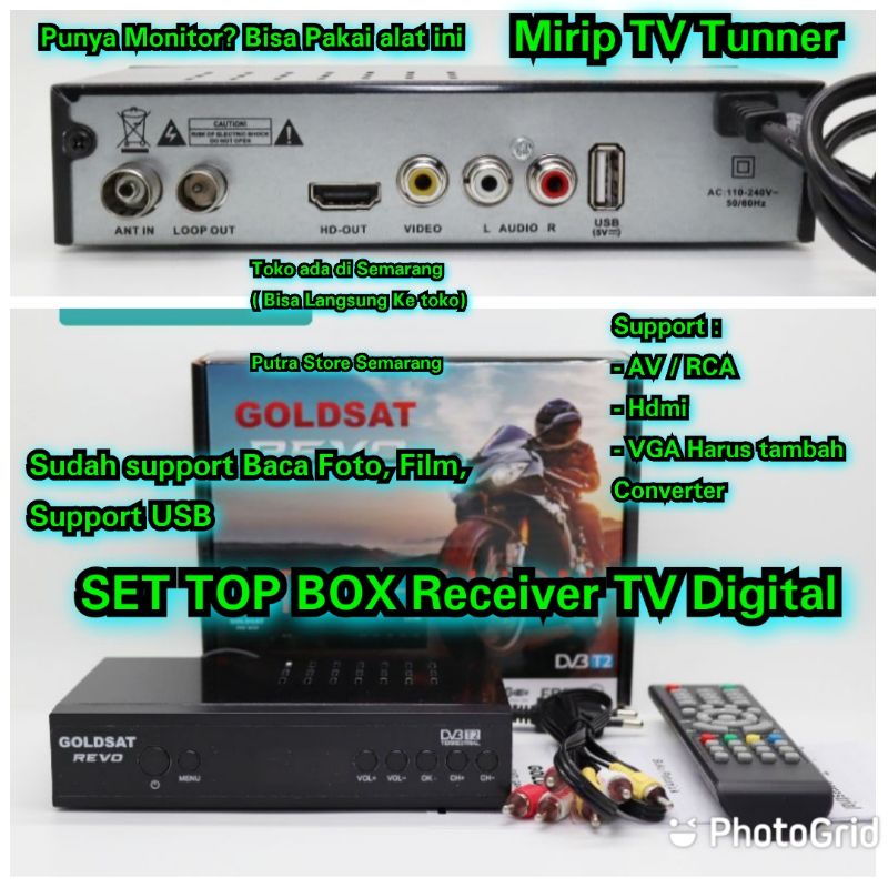 Jual Set Top Box Goldsat Receiver Tv Digital Dvb T Tv Tunner Monitor