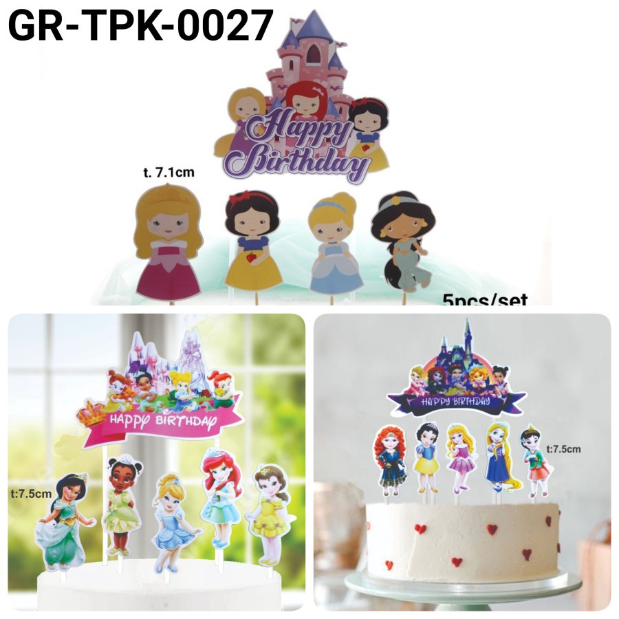 Jual Gr Tpk Topper Kertas Hiasan Kue Cake Topper Princess