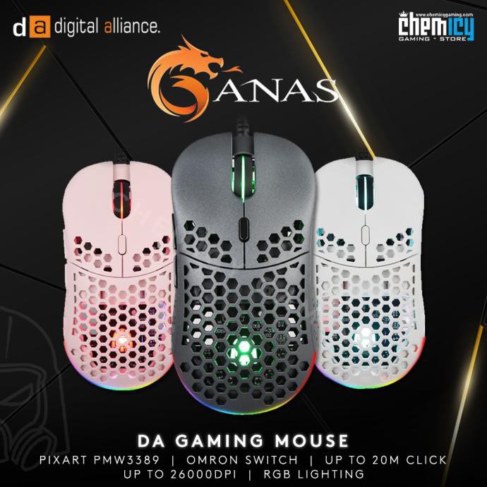 Jual Digital Alliance Ganas Rgb Lightweight Gaming Mouse Hitam