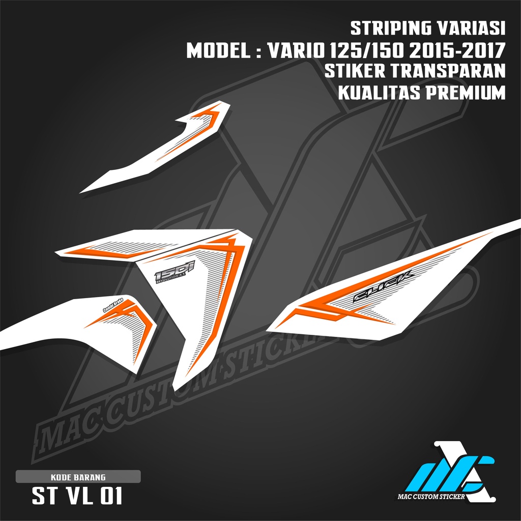 Jual STIKER STRIPING TRANSPARAN VARIO 125 150 LED VARIO 2015 2016 2017