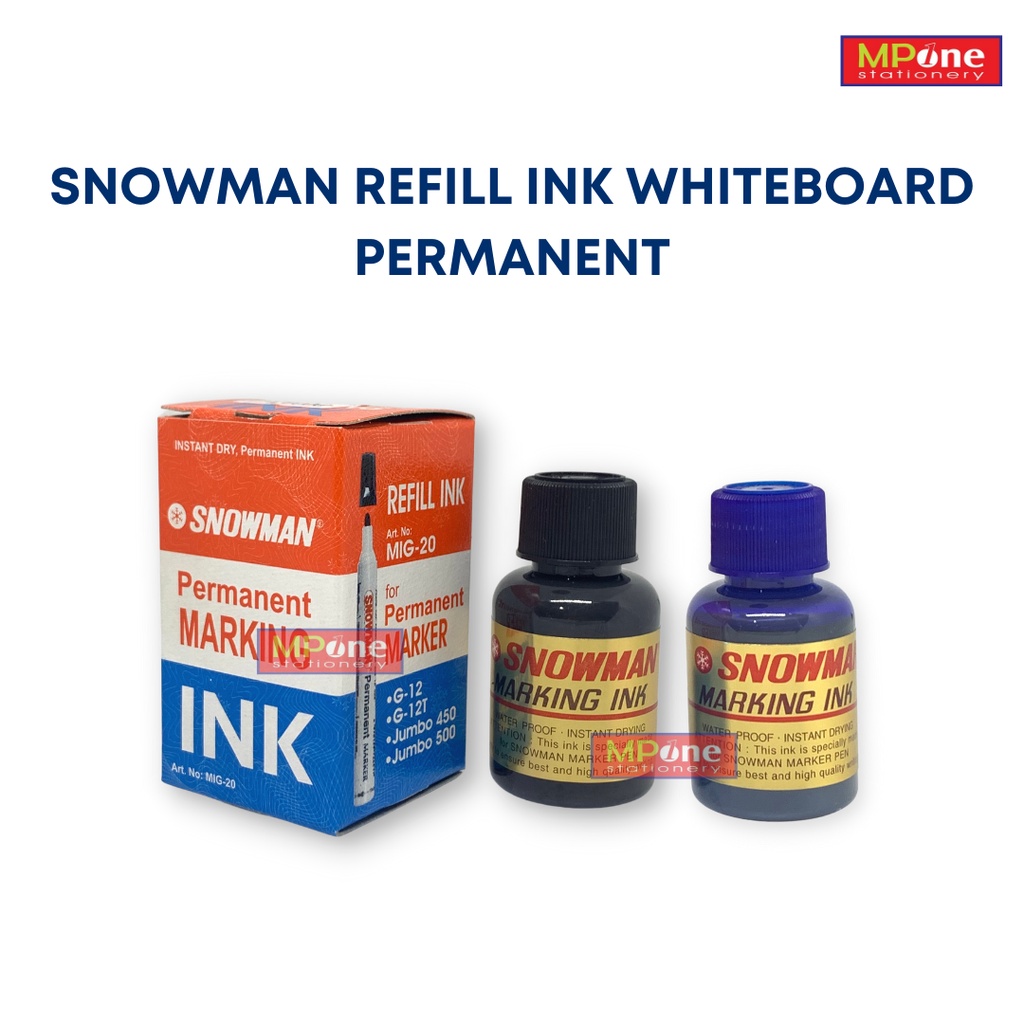 Jual Refill Isi Ulang Tinta Spidol Permanen Whiteboard Snowman