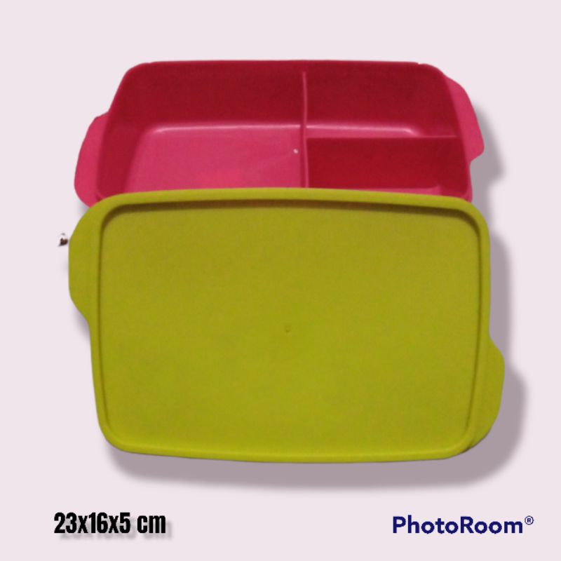 Jual Tempat Makan Bulat Gbu Aiko Sekat Tiga Lunch Box Plastik Sekat