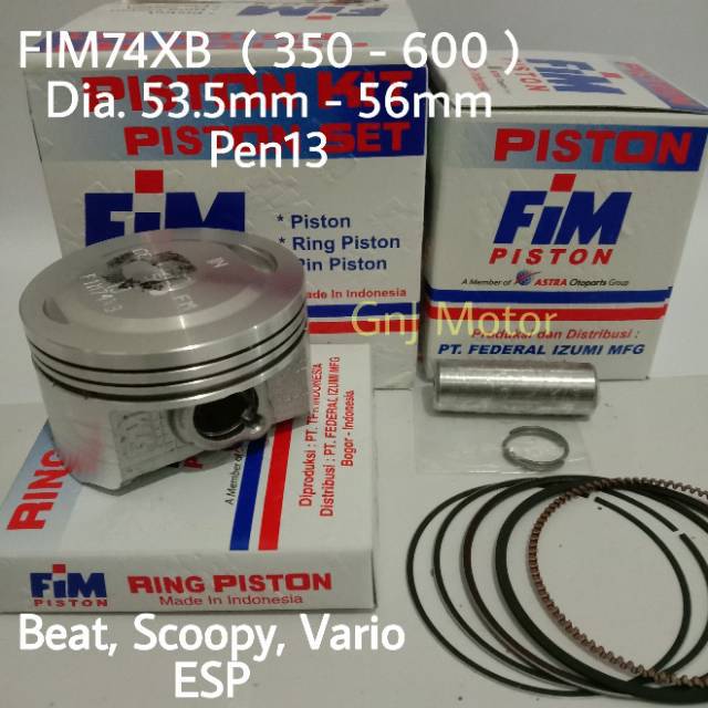 Jual Piston Kit FIM Bore Up Beat Vario110 Scoopy ESP XB Stater