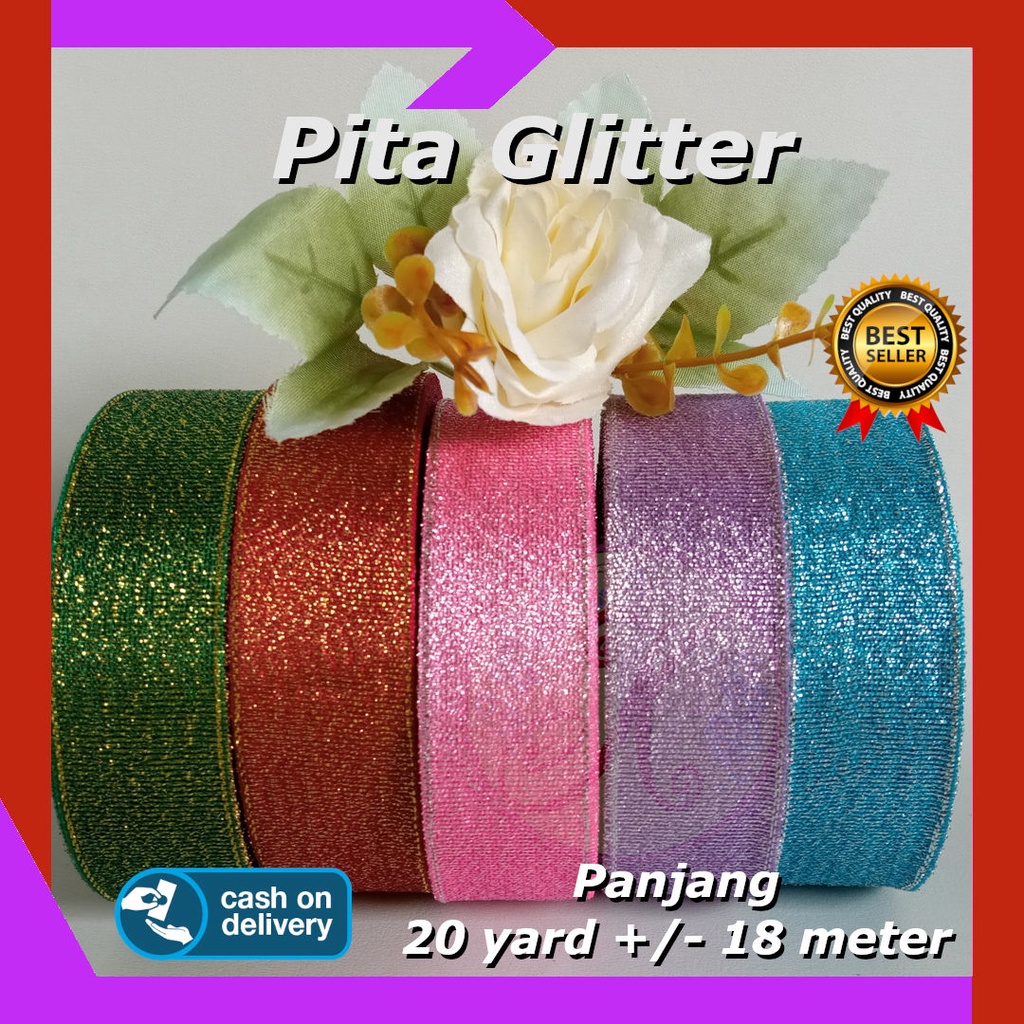 Jual Pita Glitter Warna Inch Cm Per Roll Shopee Indonesia