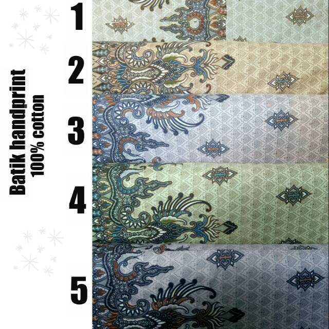 Jual Bahan Kain Katun Motif Batik Handprint Halus Seri Meteran Yard