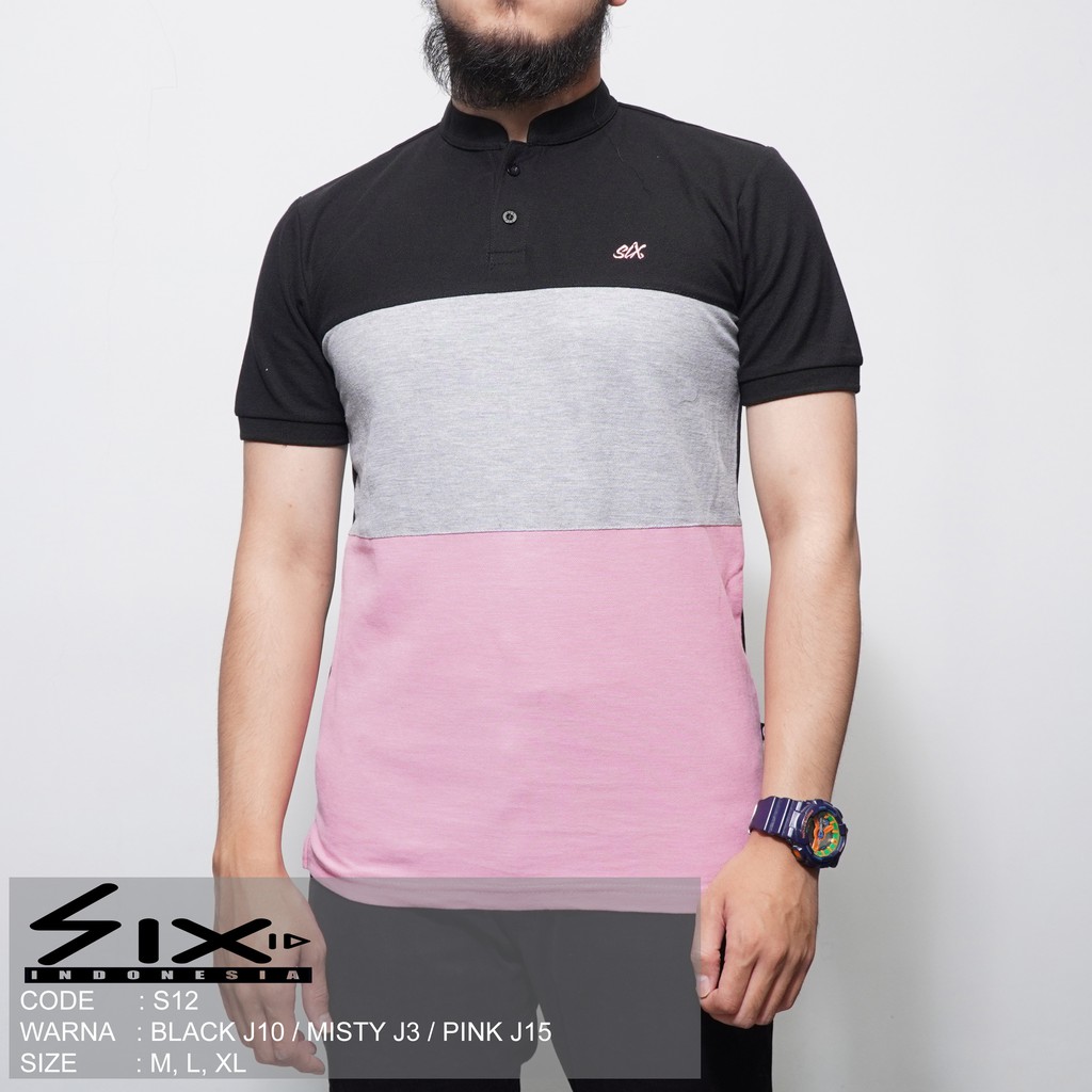 Jual Polo Shirt Pria Changi Shanghai Kombinasi Warna Lacos Pique