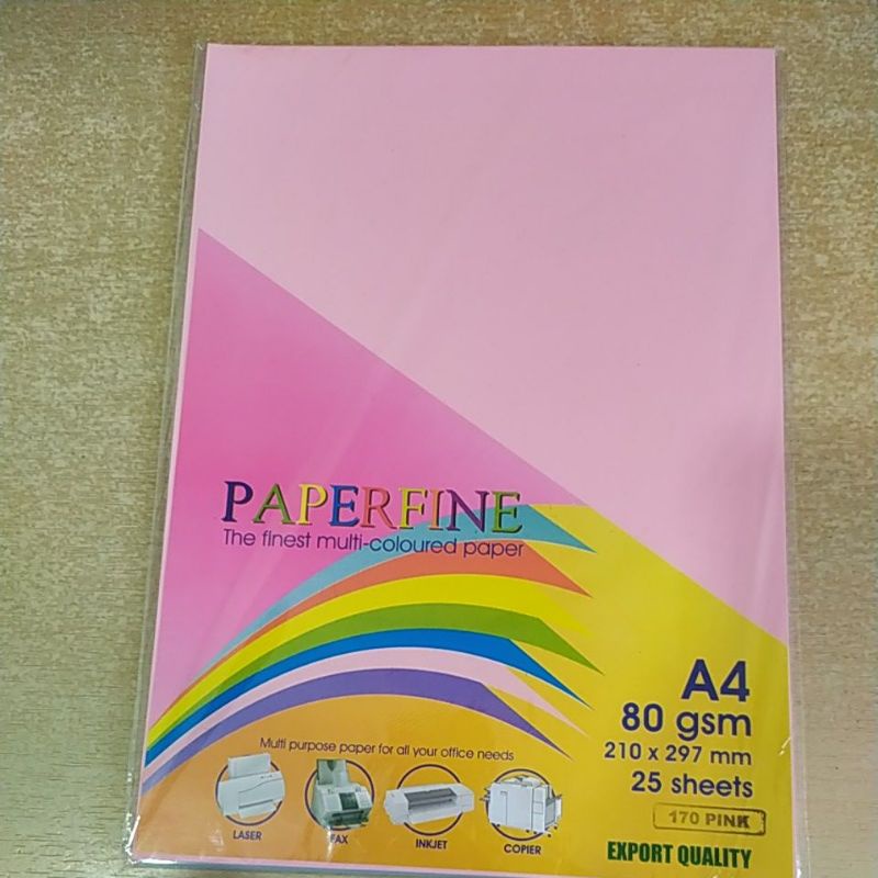 Jual Paperfine A Gram Sheet Kertas Hvs Warna Shopee Indonesia