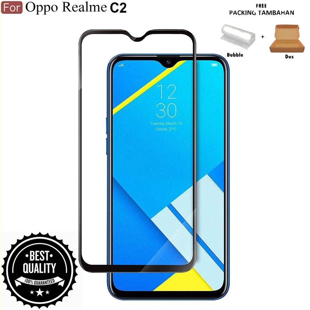 Jual Tempered Glass Oppo A K Realme C Ful Glue Warna Cover Anti Gores