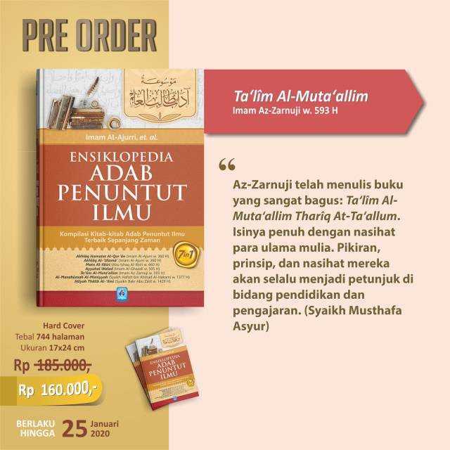 Jual Pre Order Ensiklopedia Adab Penuntut Ilmu Shopee Indonesia