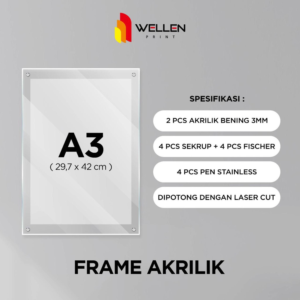 Jual Wellen Print Frame Akrilik Bingkai Pigura Dinding Wall