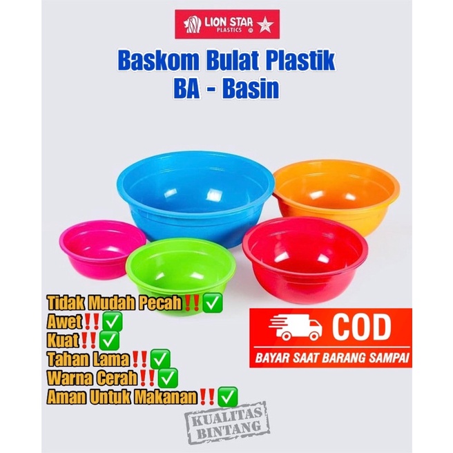 Jual Lion Star Baskom Bulat Serbaguna Plastik Warna Foodgrade Shopee