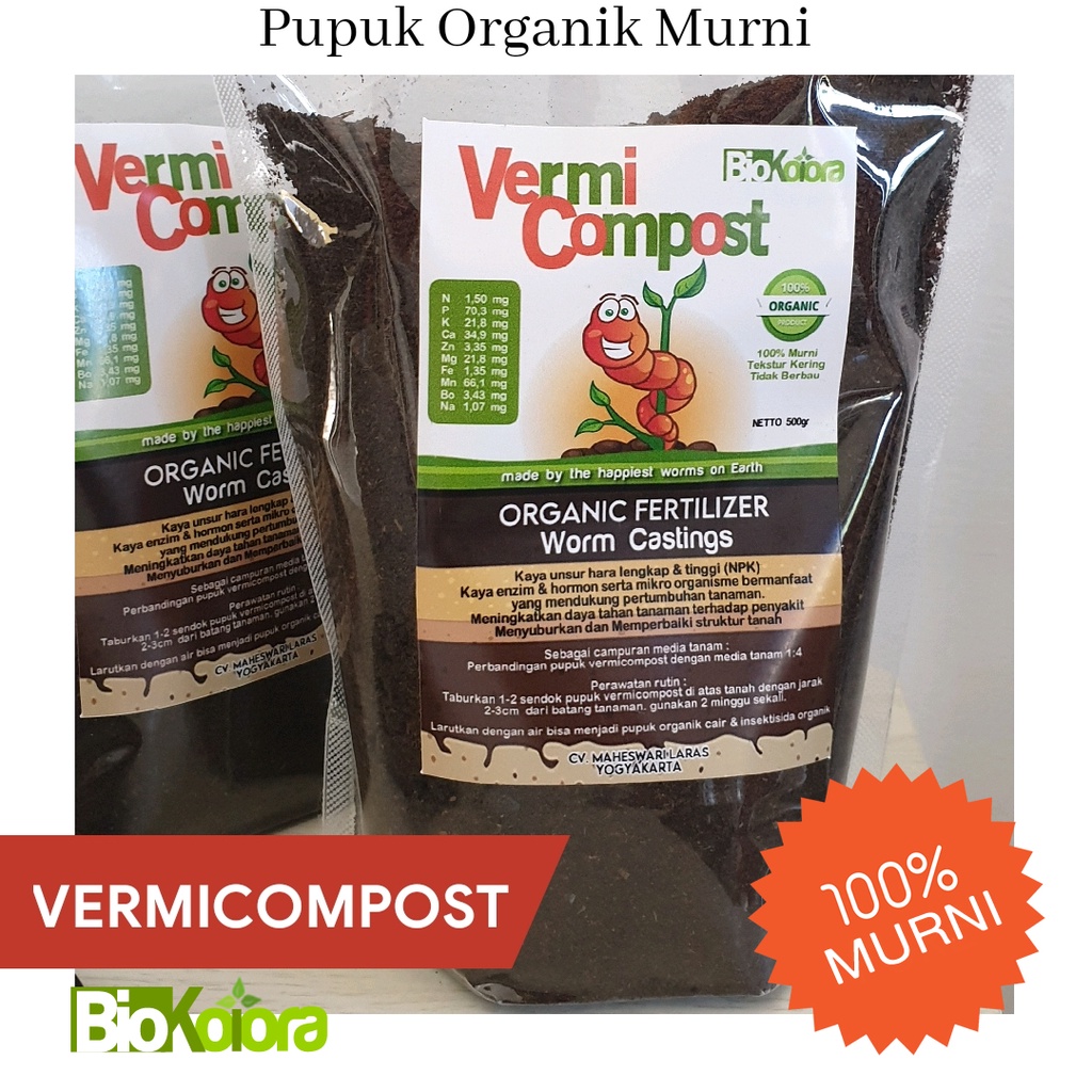 Jual Pupuk Organik Kompos Cacing Vitamin Tanaman Hias Vermicompost