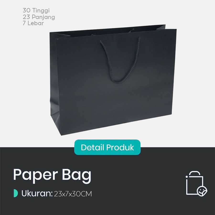 Jual ALL SIZE Paper Bag Hitam Polos Semua Ukuran Papper Bag Tali