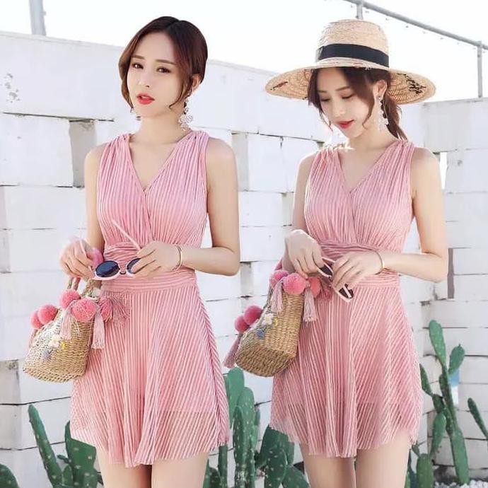 Jual Mini Dress Beach Pantai Bikini One Piece Skirt Baju Renang Rok Bh