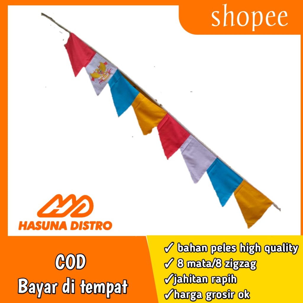 Jual Umbul Umbul Garuda Bendera Warna Warni Model 8 Mata Zig Zag