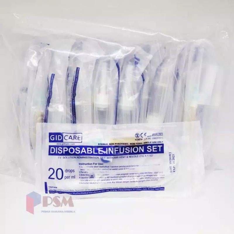 Jual Infusion Set Adult Gidcare Alat Selang Infus Set Dewasa