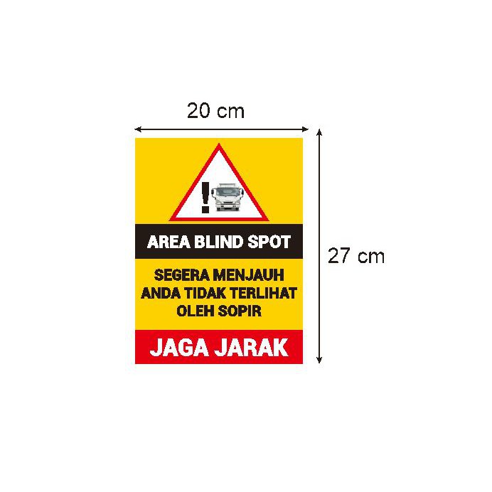 Jual Stiker Vinyl Himbauan Blind Spot Safety Truk SIgn K3 Rambu Jaga