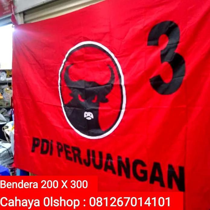 Jual BENDERA PDIP UKURAN JUMBO 200 X 300 Shopee Indonesia