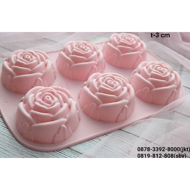 Jual Z Cts Cetakan Silikon Coklat Puding Bunga Flower Mawar Ros