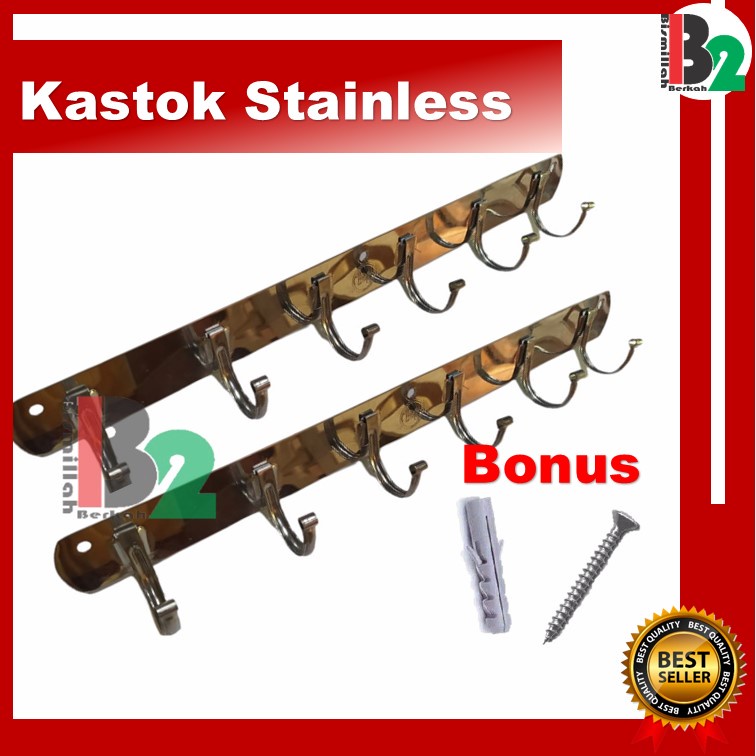 Jual Promo Kapstok Stainless Gantungan Baju Dinding Tempel Stainless