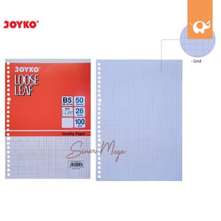 Jual Joyko Loose Leaf B5 Blank Grid Dotted 50 Sheets Lembar