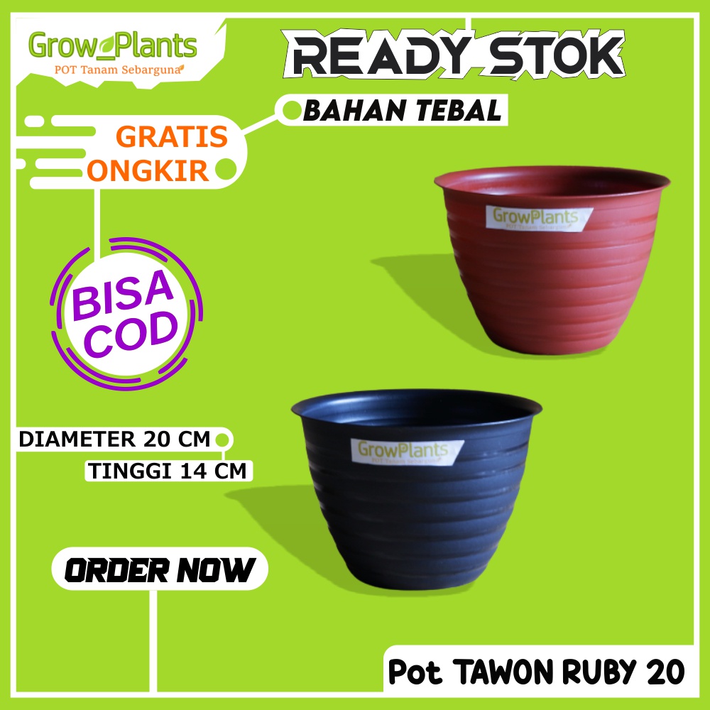 Jual Pot Tawon Madu 20 Warna Putih Hitam Merah Bata Pot Bunga Plastik