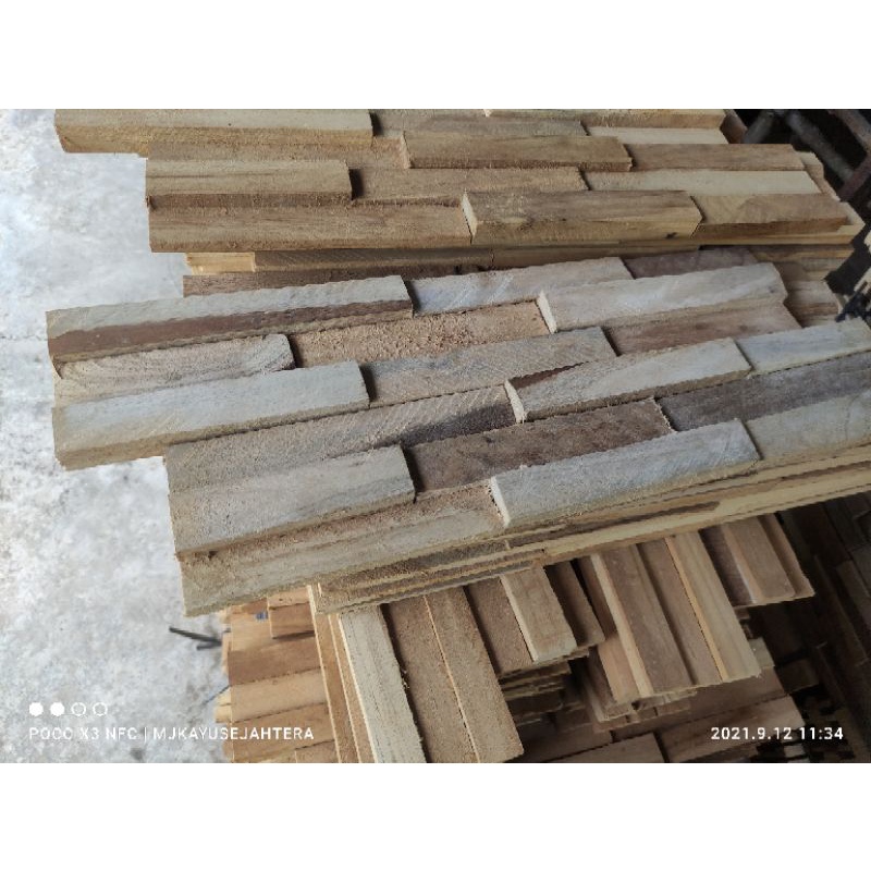 Jual Wood Panel Dinding Kayu Jati Hiasan Dekorasi Wall Paper D