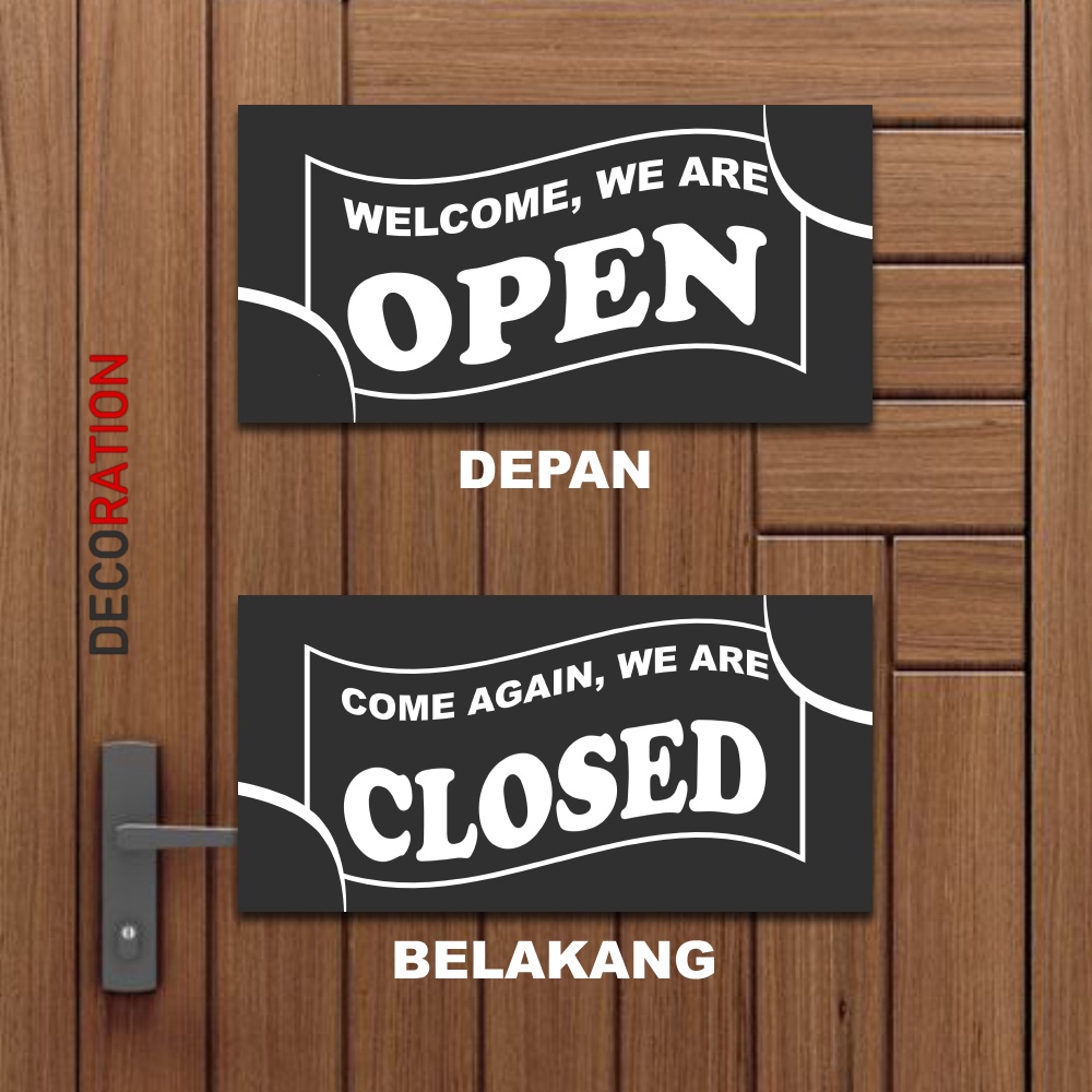 Jual Poster Papan Kayu Open Close Hiasan Dinding Gantungan Pajangan