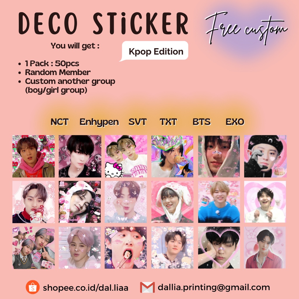 Jual STICKER DECO KPOP CETAK STICKER DECO FANMADE Ala Selkor Isi