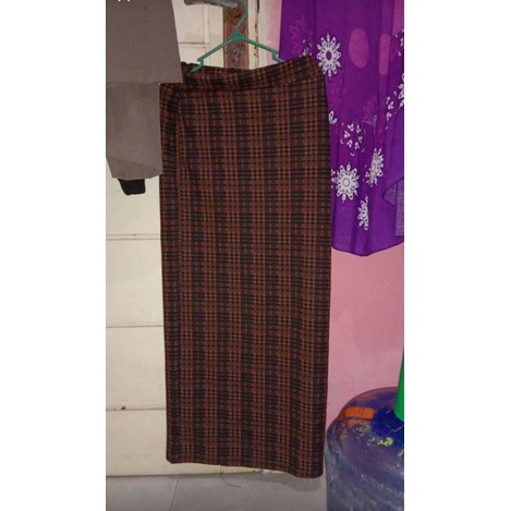 Jual TARTAN LONG SKIRT ROK SPAN TARTAN PANJANG KOTAK KOTAK KOTAK