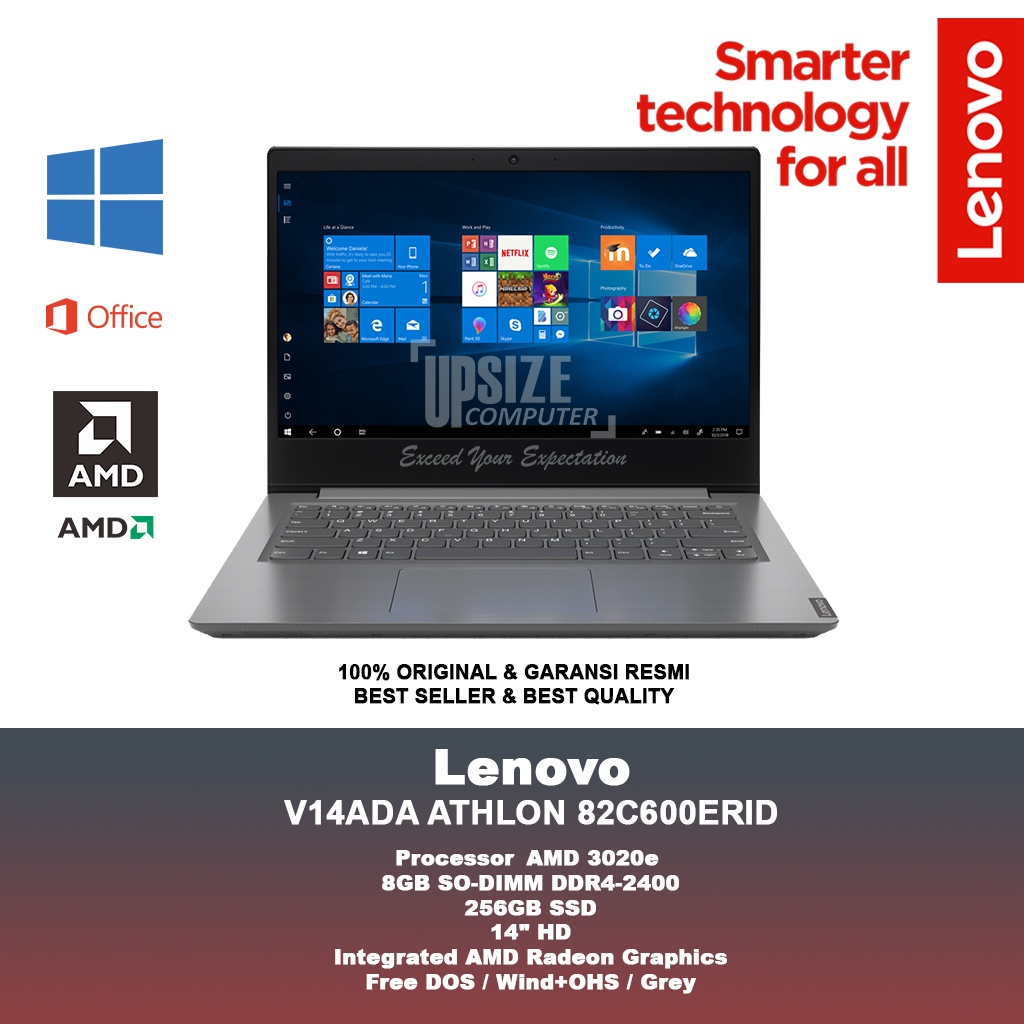 Jual Laptop Lenovo V14 ADA ERID AMD ATHLON 3020e 8GB 256GB SSD 14 W10