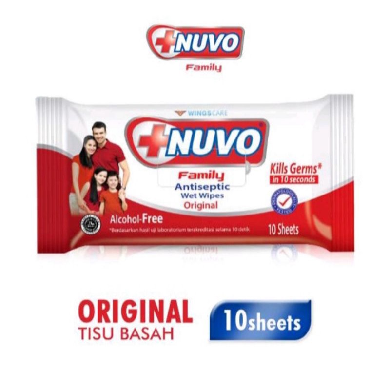 Jual NUVO Antiseptic Original Tissue Basah 10 Sheets Shopee Indonesia