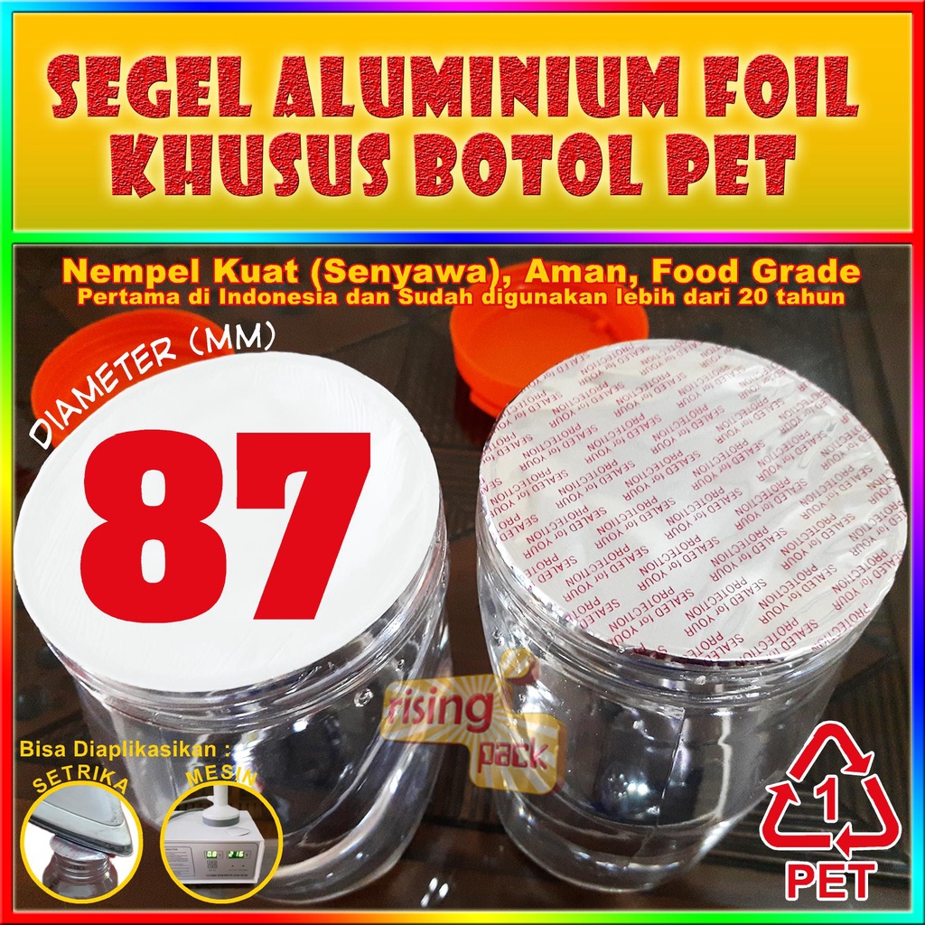 Jual Seal Segel Aluminium Foil Botol Pet Dia Mm Isi Pcs