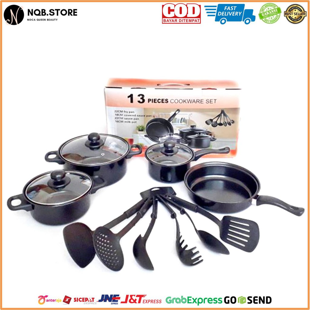 Jual NQB Panci Set 13 Pcs Cookware Set Spatula Alat Masak Dapur