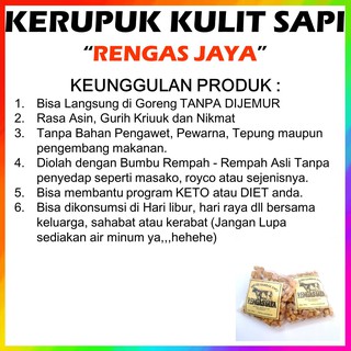 Jual Kerupuk Kulit Sapi Mentah 1Kg Krupuk Rambak Sapi Krecek Rambak