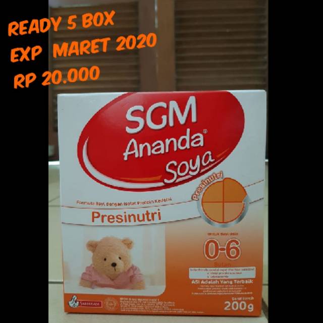 Jual Susu Sgm Ananda Soya Presinutri Bulan Gr Shopee Indonesia