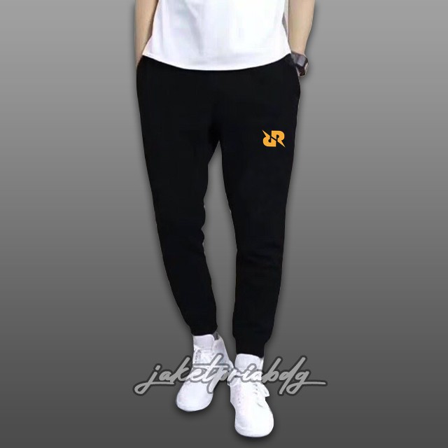 Jual Celana Jogger Pants Sweatpants Cowok Hitam Polos GYM Running Bahan