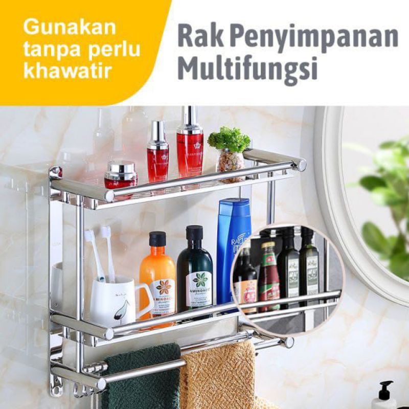 Jual Rak Gantung Kamar Mandi Tingkat Anti Karat Shopee Indonesia