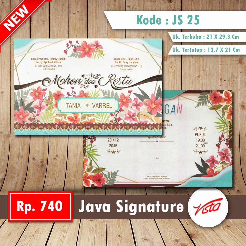 Jual Undangan Nikah Blanko Js Java Signature Diy Print Shopee