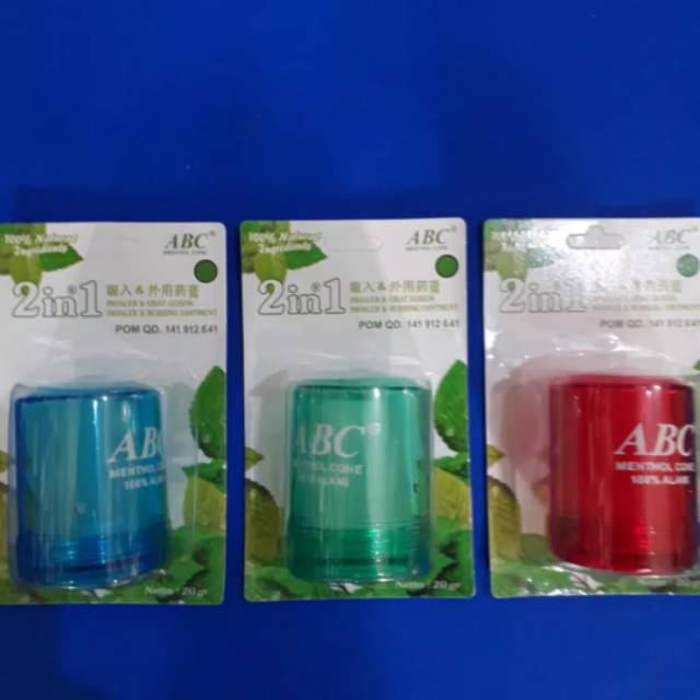 Jual ABC Menthol Cone 2 In 1 Inhaler Obat Gosok 20 Gr Shopee Indonesia