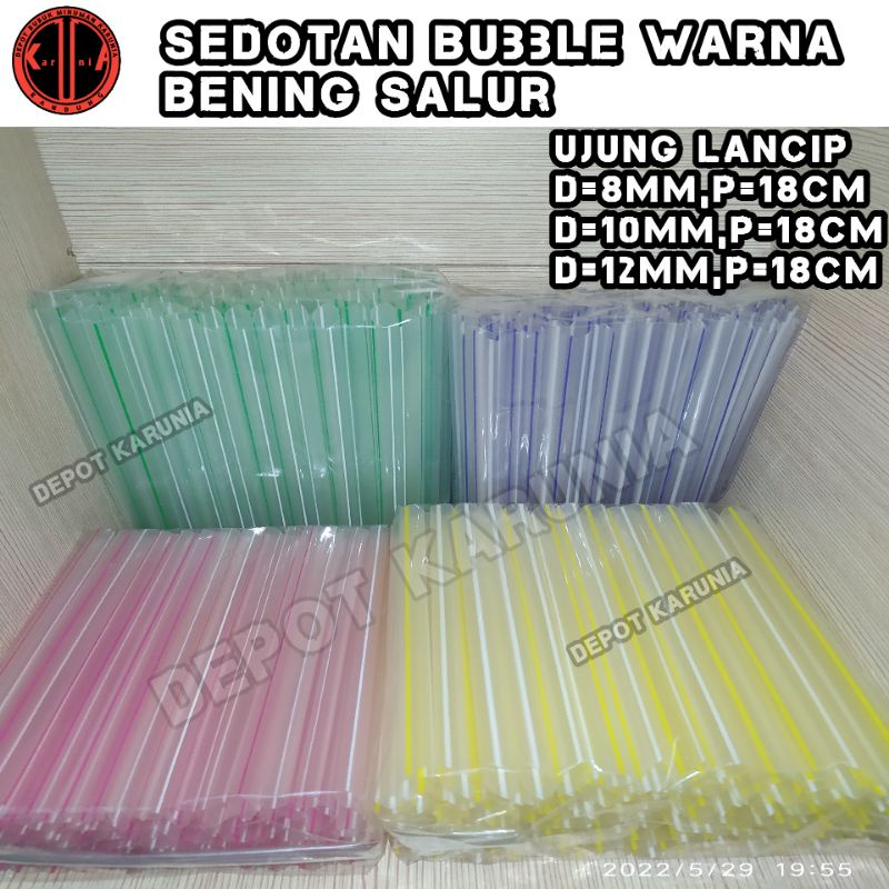 Jual Sedotan Bubble Tea Warna Bening Salur Sedotan Boba Drink Straw