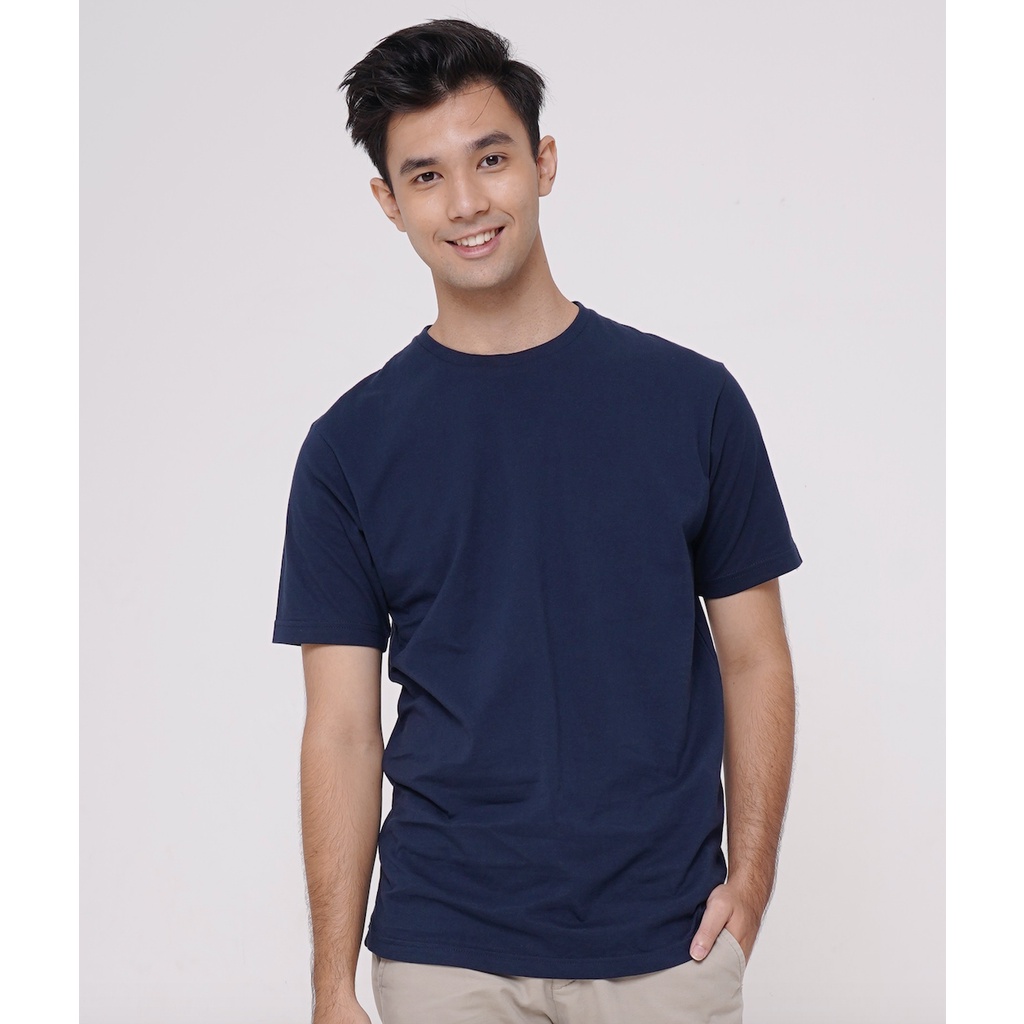 Jual KOZE Premium Comfort Navy T Shirt Kaos Polos Biru Tua Shopee